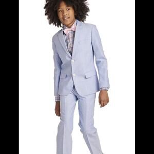 Tommy Hilfiger Big Boys Blazer Oxford Suit Button Closure Provence Blue Size 18